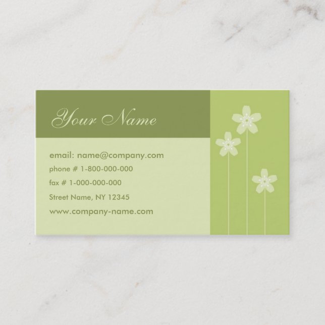 Tarjeta De Visita Floral (Anverso)