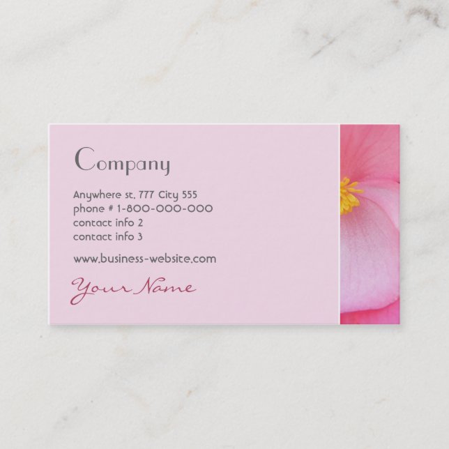 Tarjeta de visita floral (Anverso)