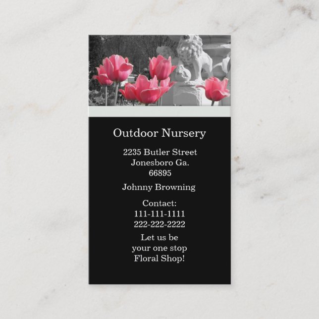 Tarjeta de visita floral (Anverso)