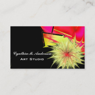Tarjeta de visita floral abstracta del estudio del
