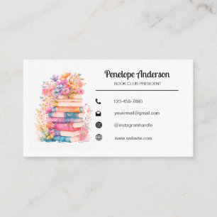 Tarjeta De Visita Floral acuarela