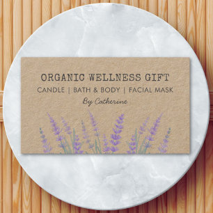 Tarjeta De Visita Floral Acuarela Lavanda Orgánica Ecológica Natural