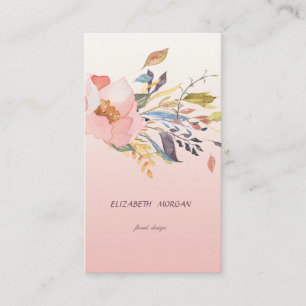 Tarjeta De Visita Floral acuática moderna y elegante