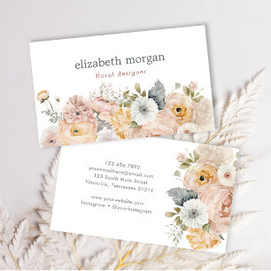 Tarjeta De Visita Floral acuática moderna y elegante