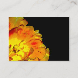 Tarjeta de visita floral amarilla y negra