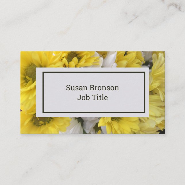 Tarjeta De Visita Floral Amarillo Primavera (Anverso)