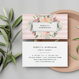 Tarjeta De Visita Floral antigua y banda Rubor