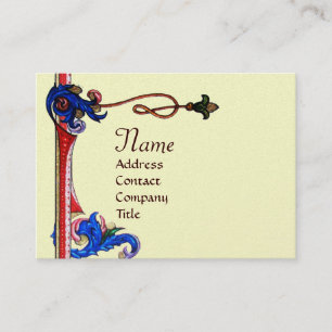 TARJETA DE VISITA FLORAL ANTIGUO FLORENTINO MONOGRAMA DE SELLO DE CE