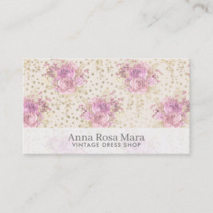 Tarjeta De Visita *~* Floral Antiguos Rosas victorianos Vintage