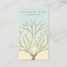 Tarjeta De Visita Floral antlers deer head woods god illustration