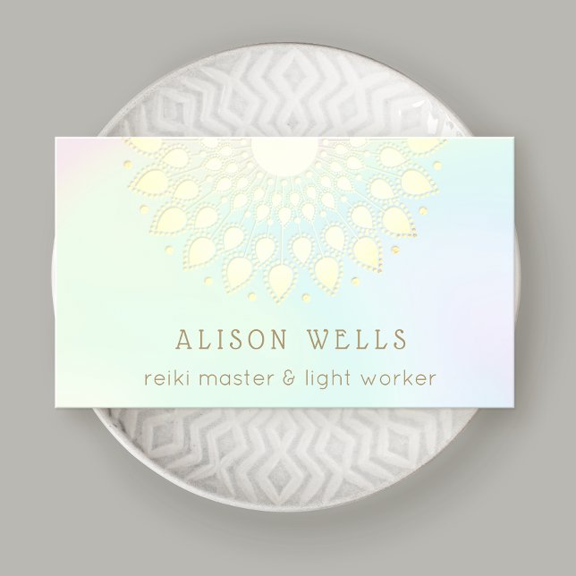 Tarjeta De Visita Floral arcoiris Lotus Mandala Energy Healer (Subido por el creador)