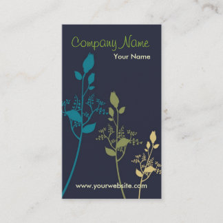 Tarjeta de visita floral (azul)