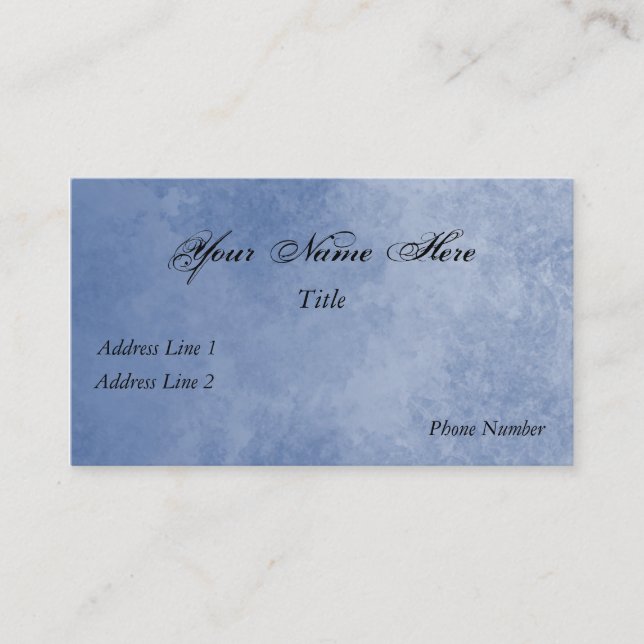 Tarjeta de visita floral azul (Anverso)