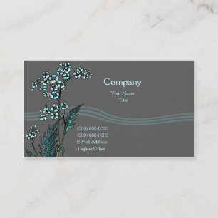 Tarjeta De Visita Floral azul