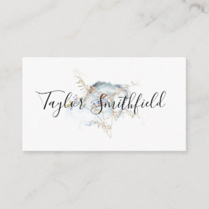 Tarjeta De Visita Floral azul turbia