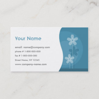 Tarjeta De Visita Floral - azules