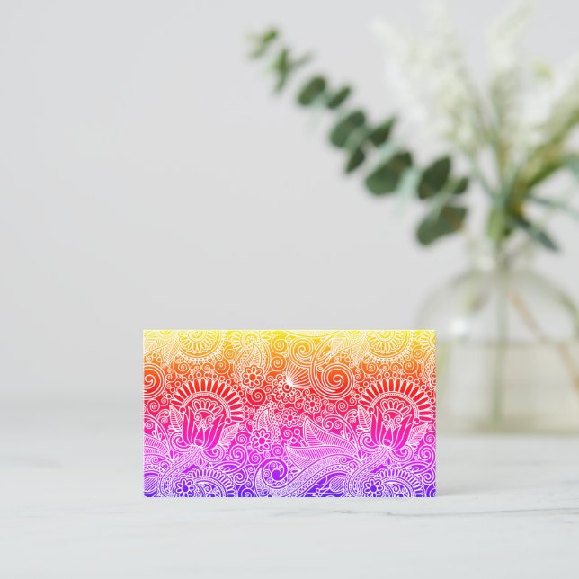 Tarjeta De Visita Floral Batik Motif (Anverso de pie)
