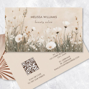 Tarjeta De Visita Floral Beige