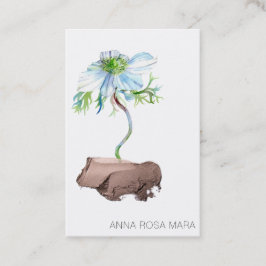 Tarjeta De Visita *~* Floral Blanco Anemono Rosa Oro Código QR