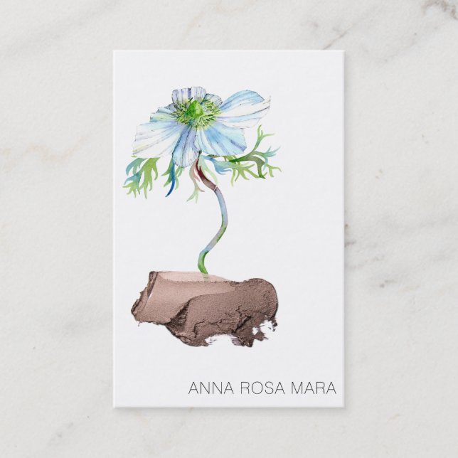 Tarjeta De Visita *~* Floral Blanco Anemono Rosa Oro Código QR (Anverso)