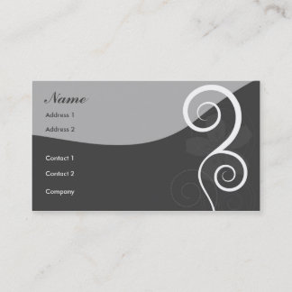 Tarjeta De Visita Floral - blanco y negro