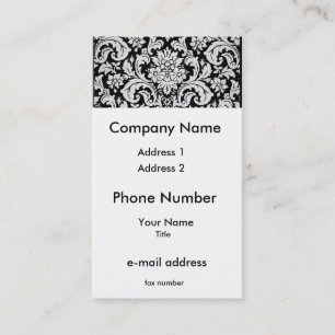 Tarjeta De Visita Floral blanco y negro