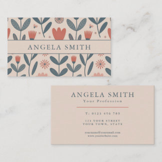 Tarjeta De Visita Floral Boho Moderna