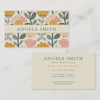 Tarjeta De Visita Floral Boho Moderno