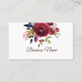 tarjeta de visita floral boho, morada floral