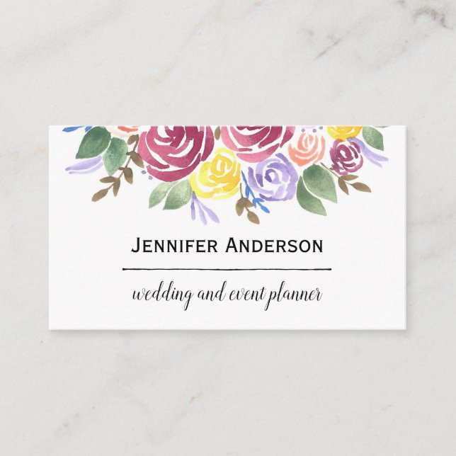 Tarjeta De Visita Floral Bouquet (Anverso)