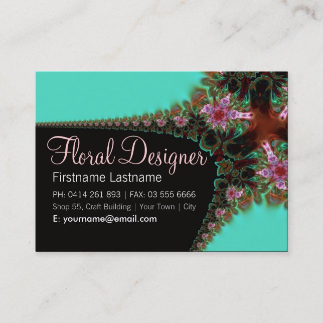 Tarjeta De Visita Floral Bouquet Big Business Card (Anverso)