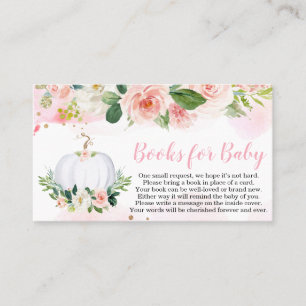 Tarjeta De Visita Floral Calabaza Caída Libros de Baby Shower