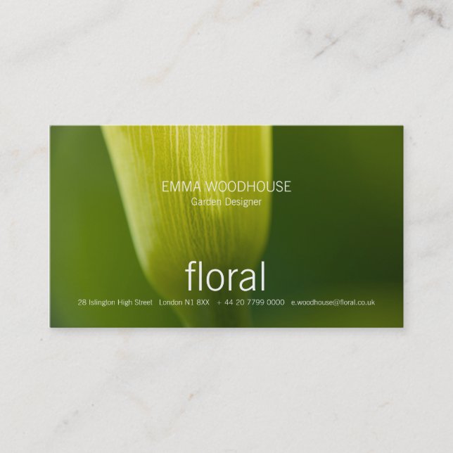 Tarjeta de visita Floral - Calla (Anverso)