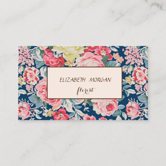 Tarjeta De Visita Floral Chic Moderno (Anverso)