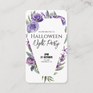 Tarjeta De Visita Floral Coffin Invitation Business Cards