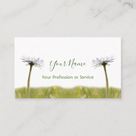 Tarjeta De Visita Floral Daisy flores en verde y blanco!