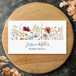 Tarjeta De Visita Floral de acuarela silvestre personalizada