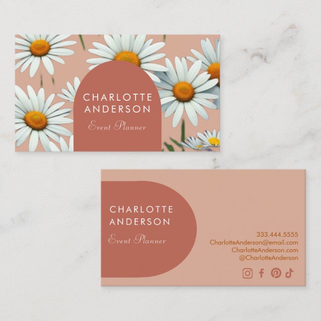 Tarjeta De Visita Floral de arco moderno (Anverso / Reverso)