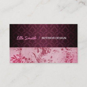 Tarjeta de visita floral de Borgoña