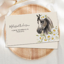 Tarjeta De Visita Floral de caballo vintage ecuestre personalizada