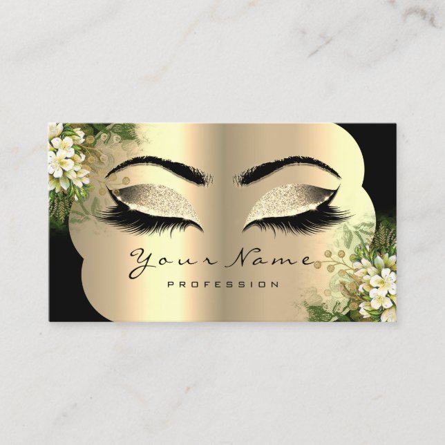 Tarjeta De Visita Floral de citas de artista de maquillaje profesion (Anverso)