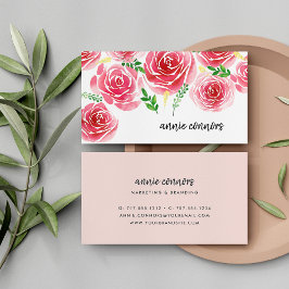 Tarjeta De Visita Floral de color de agua Rosa de Provenza