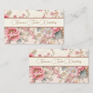 Tarjeta De Visita Floral de color suave neutro