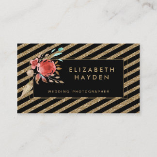 tarjeta de visita floral de coral turquesa purpuri
