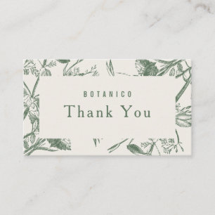 Tarjeta De Visita Floral de crema de salvia botánica moderna Gracia