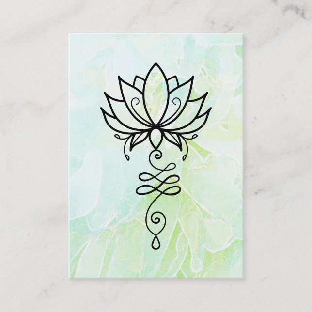Tarjeta De Visita *~* Floral de geometría sagrada de Lotus Yoga Nirv (Anverso)