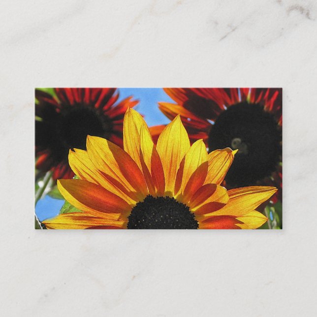 Tarjeta De Visita Floral de girasol (Anverso)
