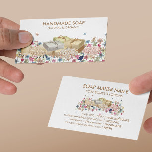 Tarjeta De Visita Floral de jabón natural