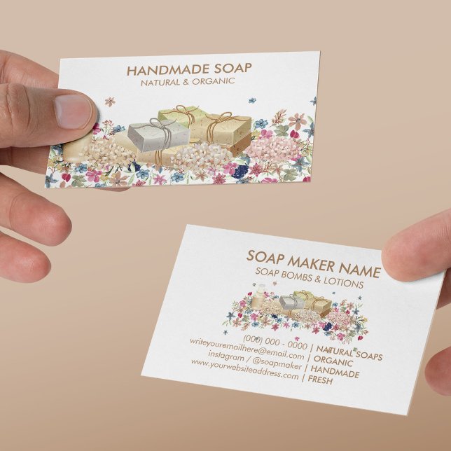 Tarjeta De Visita Floral de jabón natural (Natural Soap Floral Business Card
)