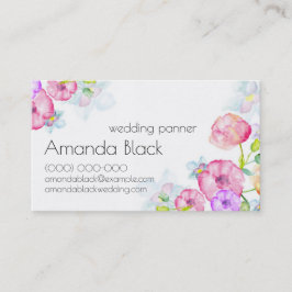 Tarjeta de visita floral de la acuarela